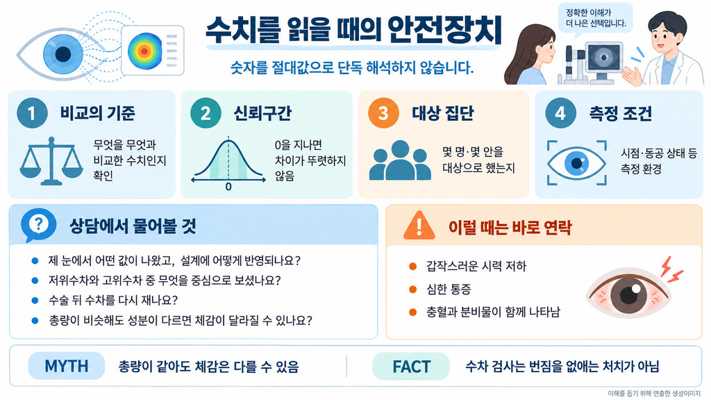 두 교정 방법의 수차를 비교한 메타분석과 상담 질문