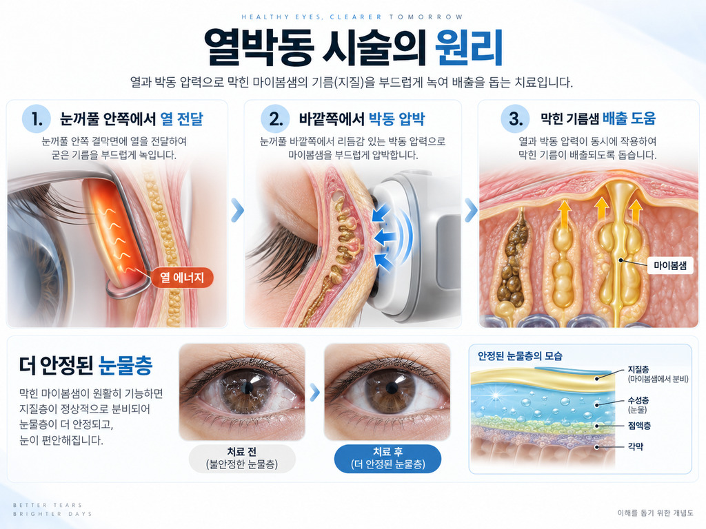 열박동 기름샘 치료가 막힌 마이봄샘을 여는 원리