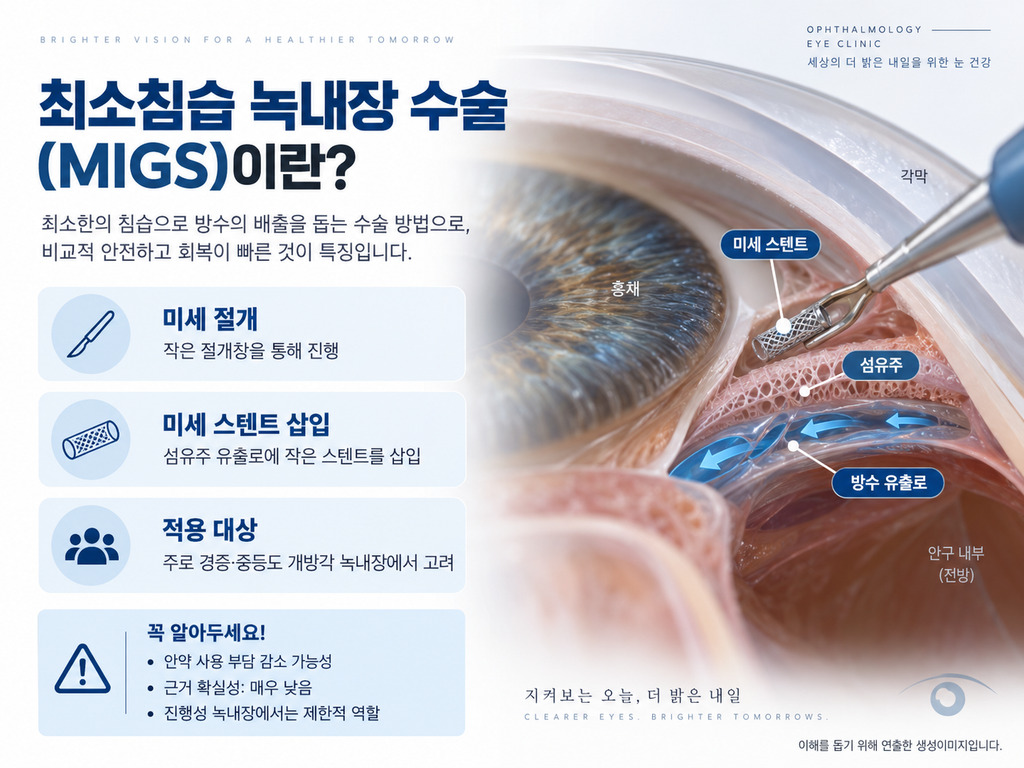 최소침습 녹내장 수술(MIGS)의 방식과 적용 대상