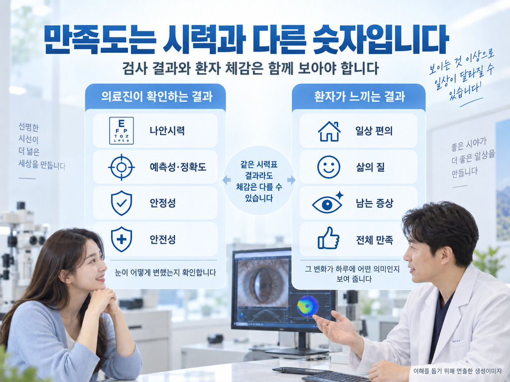 의료진이 확인하는 결과와 환자가 느끼는 만족도의 차이