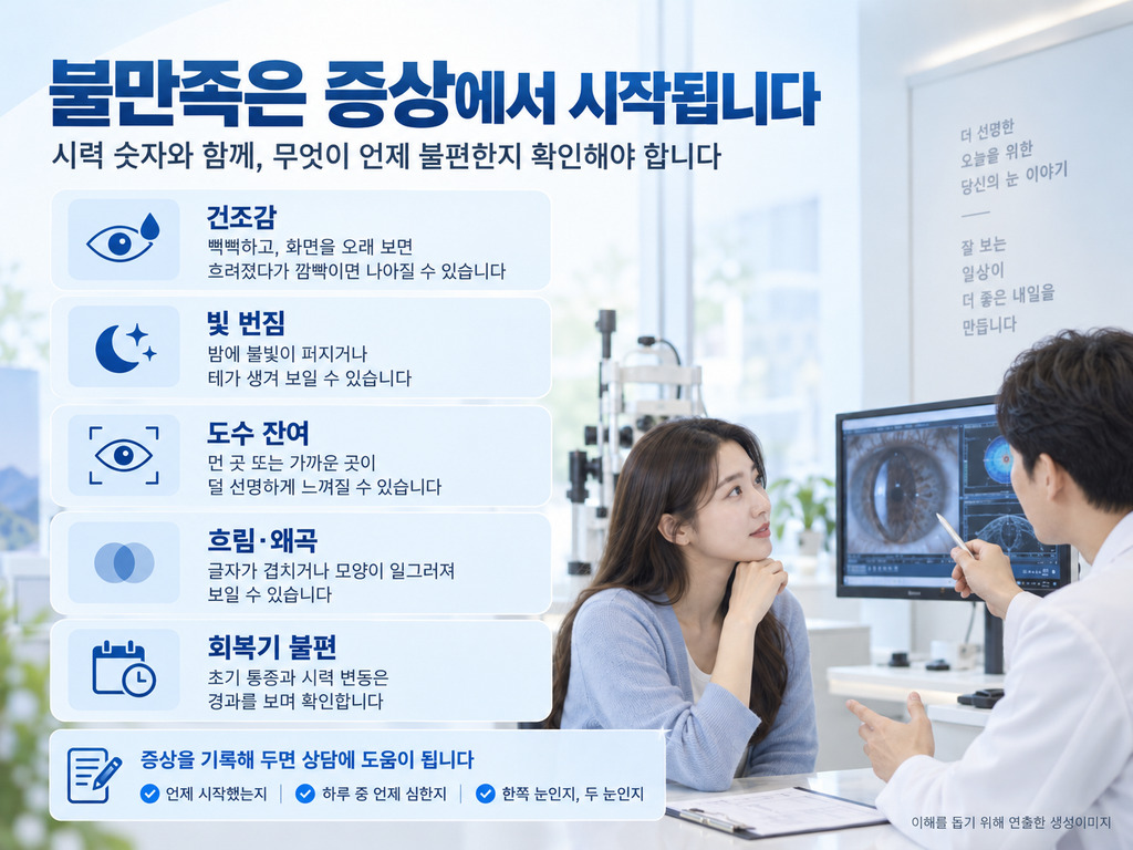 시력교정 후 불만족으로 이어지는 증상 유형 정리