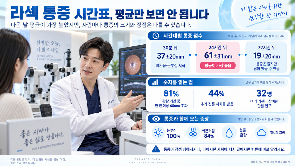 라섹 통증의 시간표와 평균적인 경과