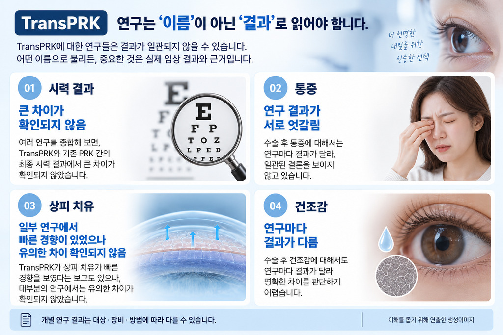 한 사람의 두 눈으로 트랜스PRK와 기존 방식을 비교한 연구 요약