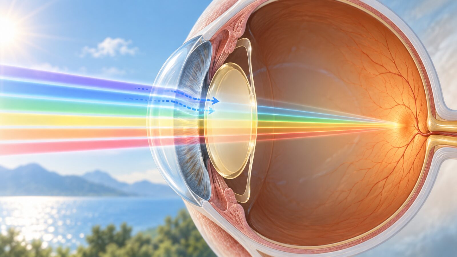 백내장 청색광 차단 렌즈, 황반을 지켜 줄까 — 연구 네 편으로 본 근거와 한계 대표 이미지