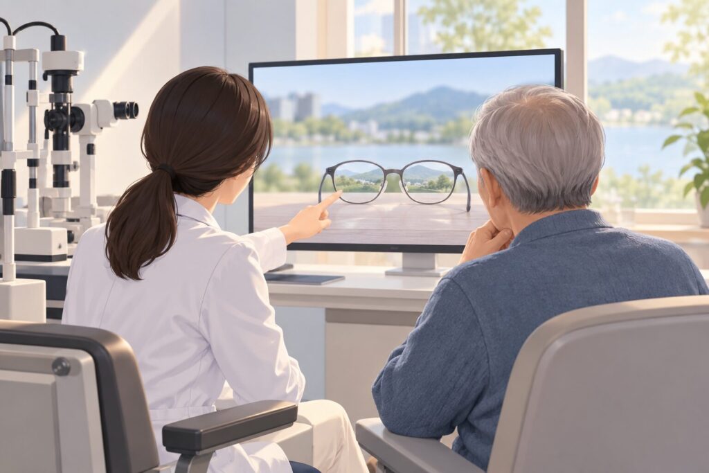 백내장 수술에서 양눈을 근시로 맞추는 목표를 살펴봅니다 관련 그림 2