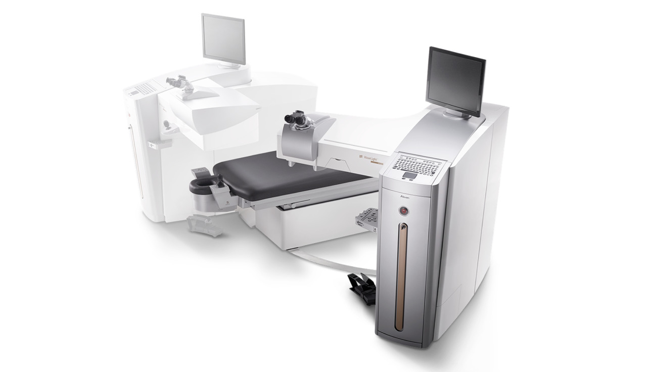 Alcon wavelight EX500 엑시머 레이저 본체와 환자 베드