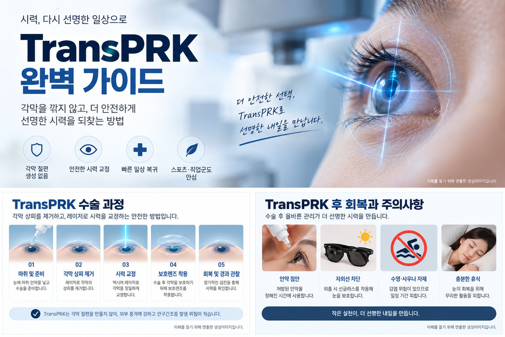 올레이저 라섹(트랜스PRK)의 수술 과정과 회복 주의사항